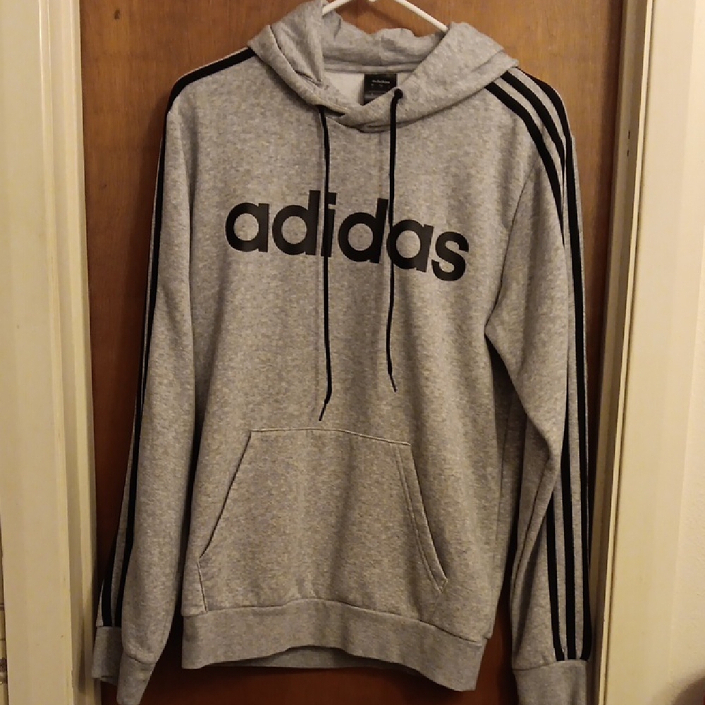 Adidas Gray Performance Jacket with Black Stripes